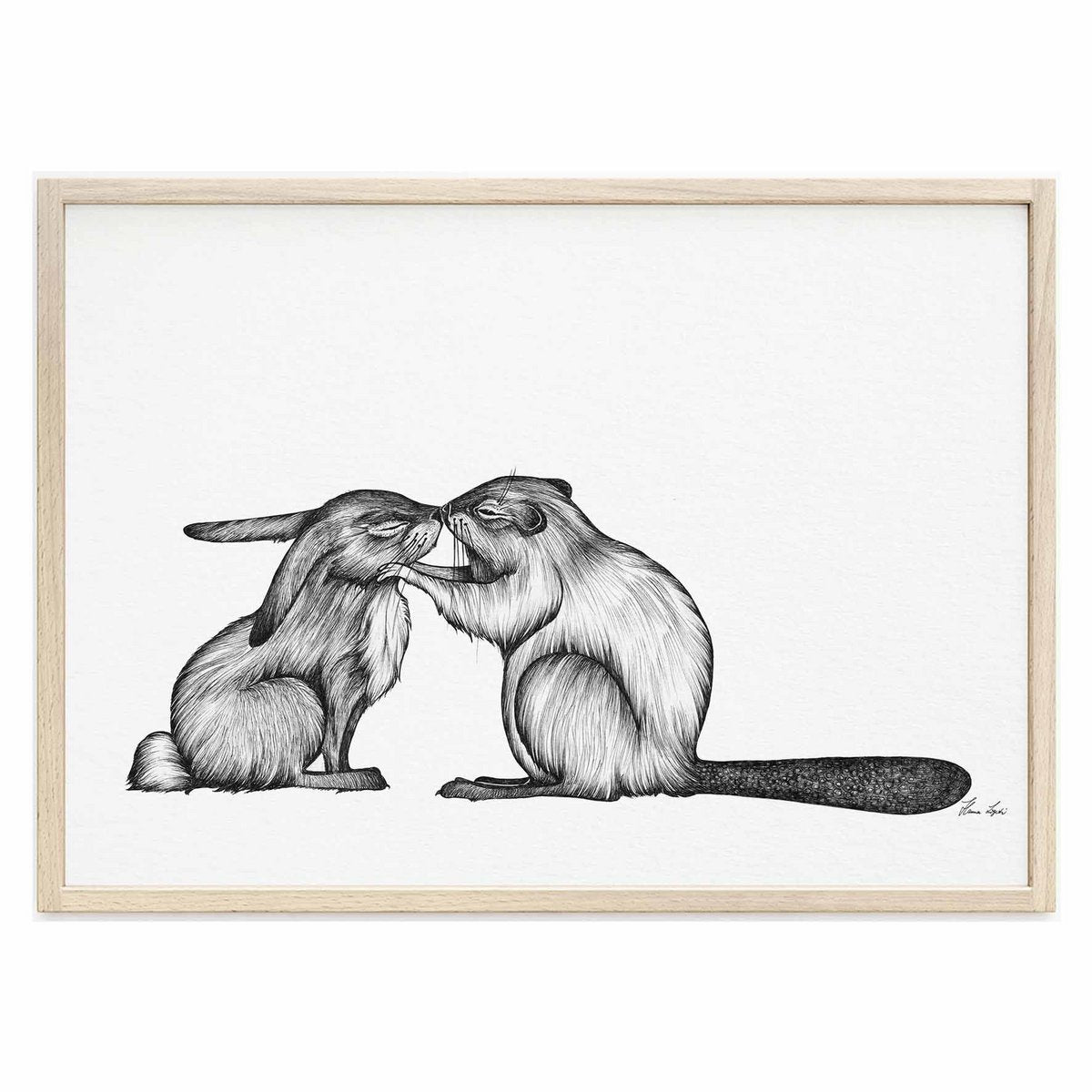 Kunstdruck - Kaninchen & Biber