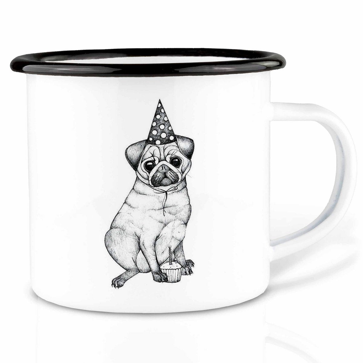 Emaille Tasse – Mops