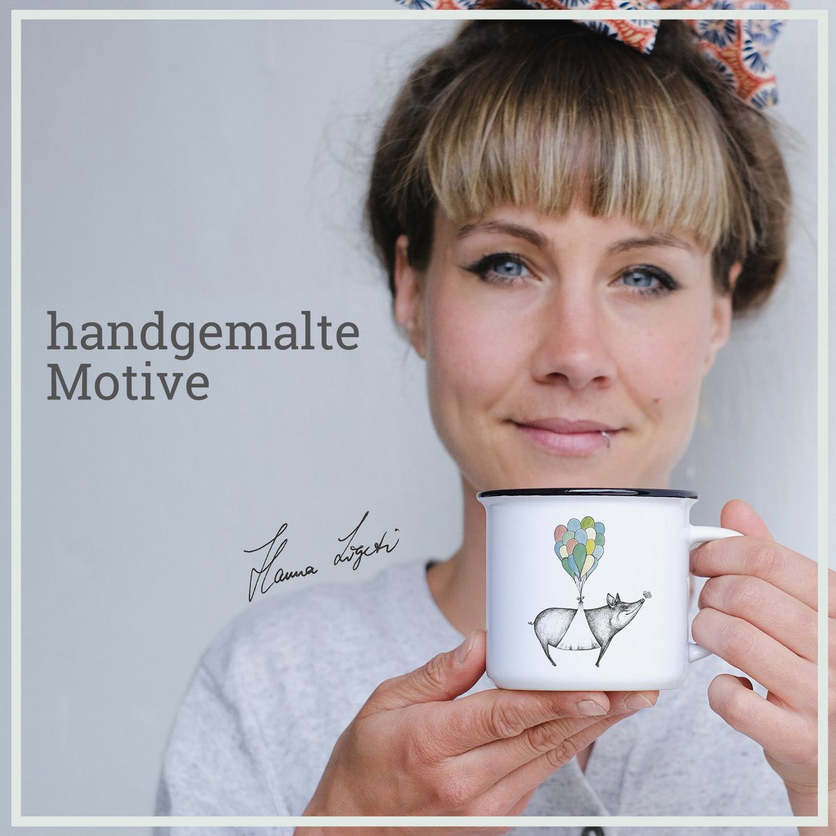 Keramiktasse – Sau viel Glück