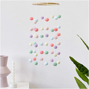 Bastelset Pompon Mobile pastell regenbogen