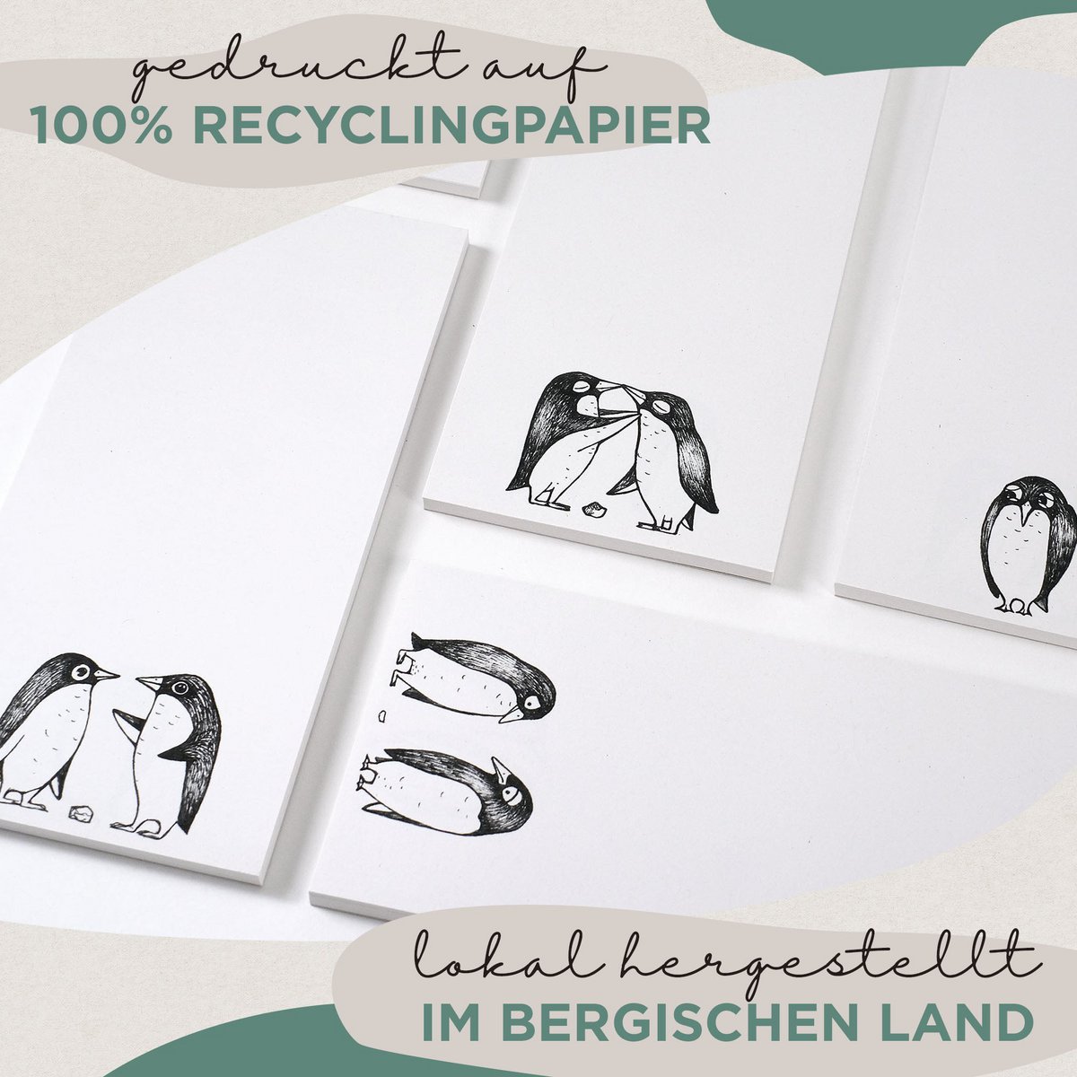 Notizblock – Pinguin Love Story Quintett – 3er-Set