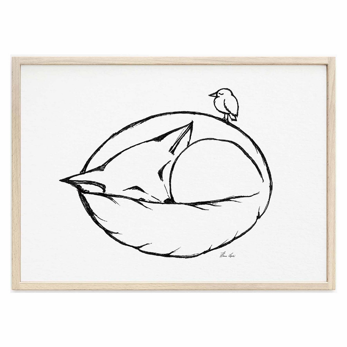 Kunstdruck - Schlafender Fuchs