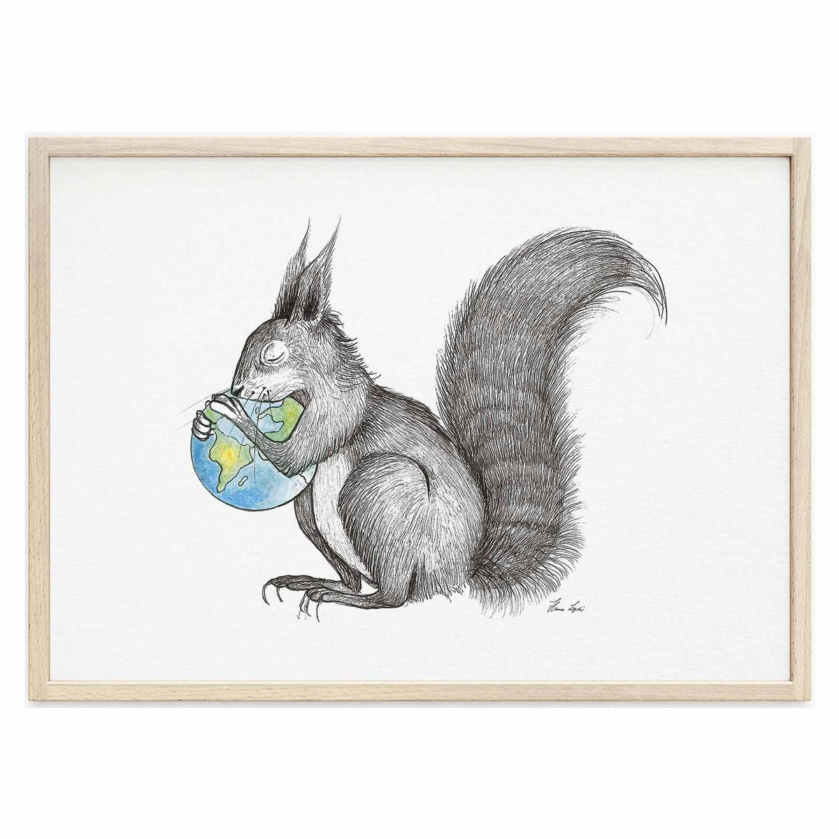 Kunstdruck - Eichhörnchen Welt