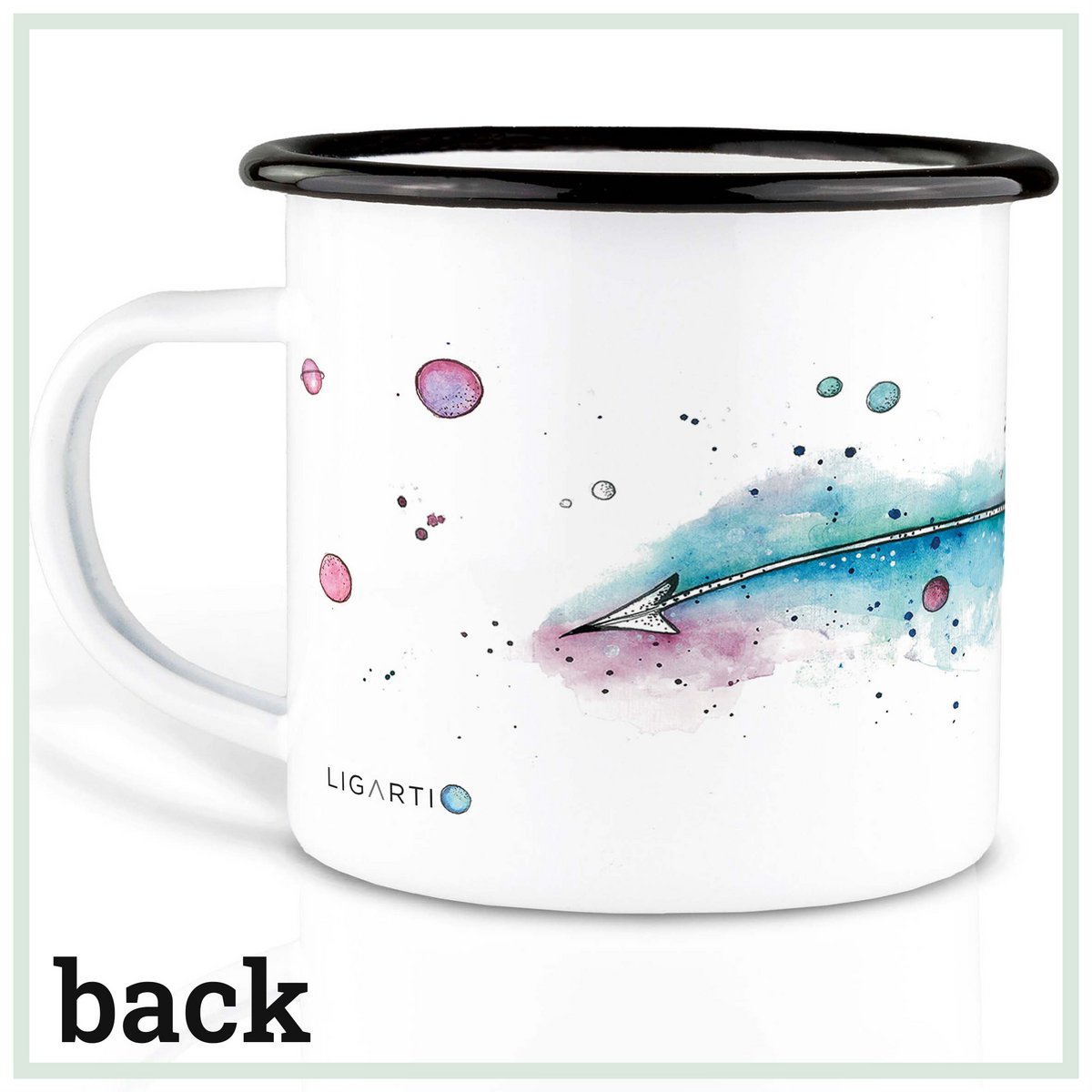 Emaille Tasse – Space Rochen