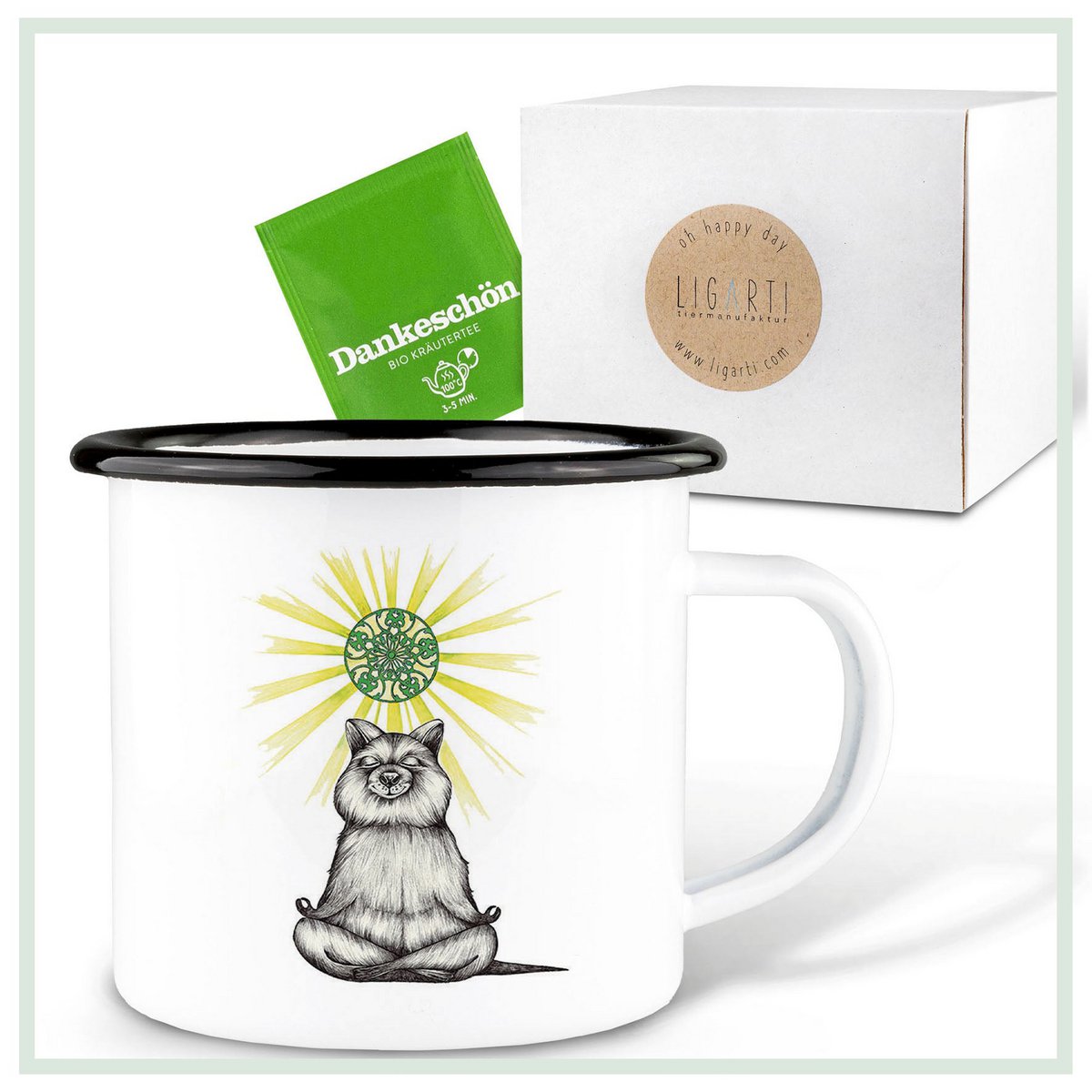 Emaille Tasse – Yogibär