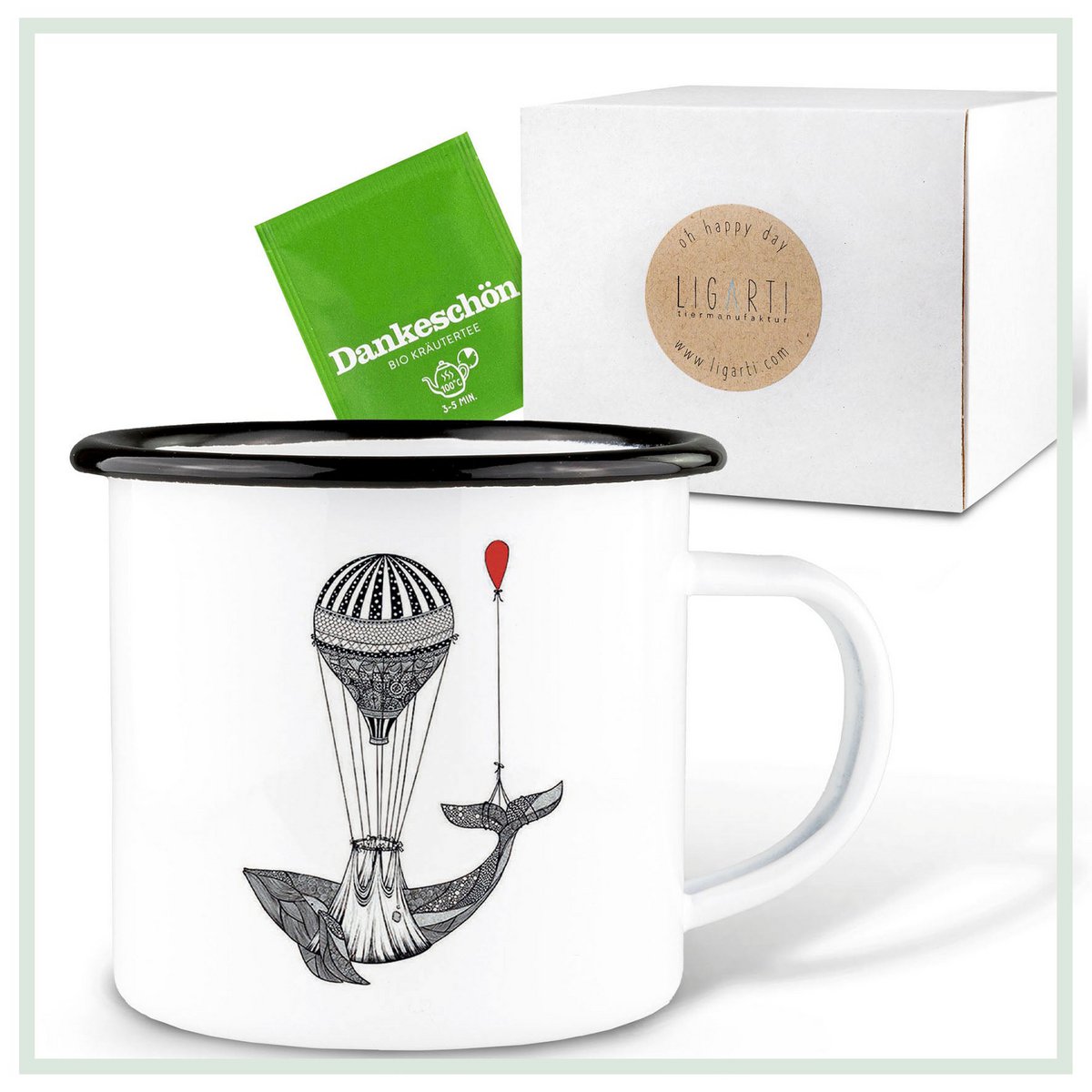 Emaille Tasse – Waltransport