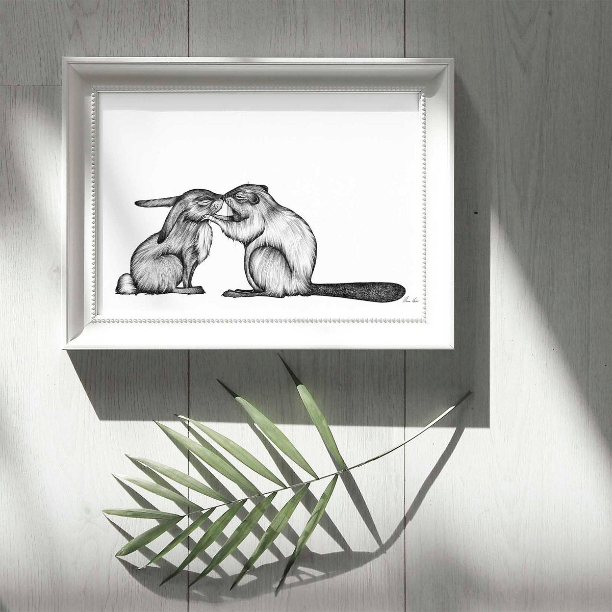 Kunstdruck - Kaninchen & Biber