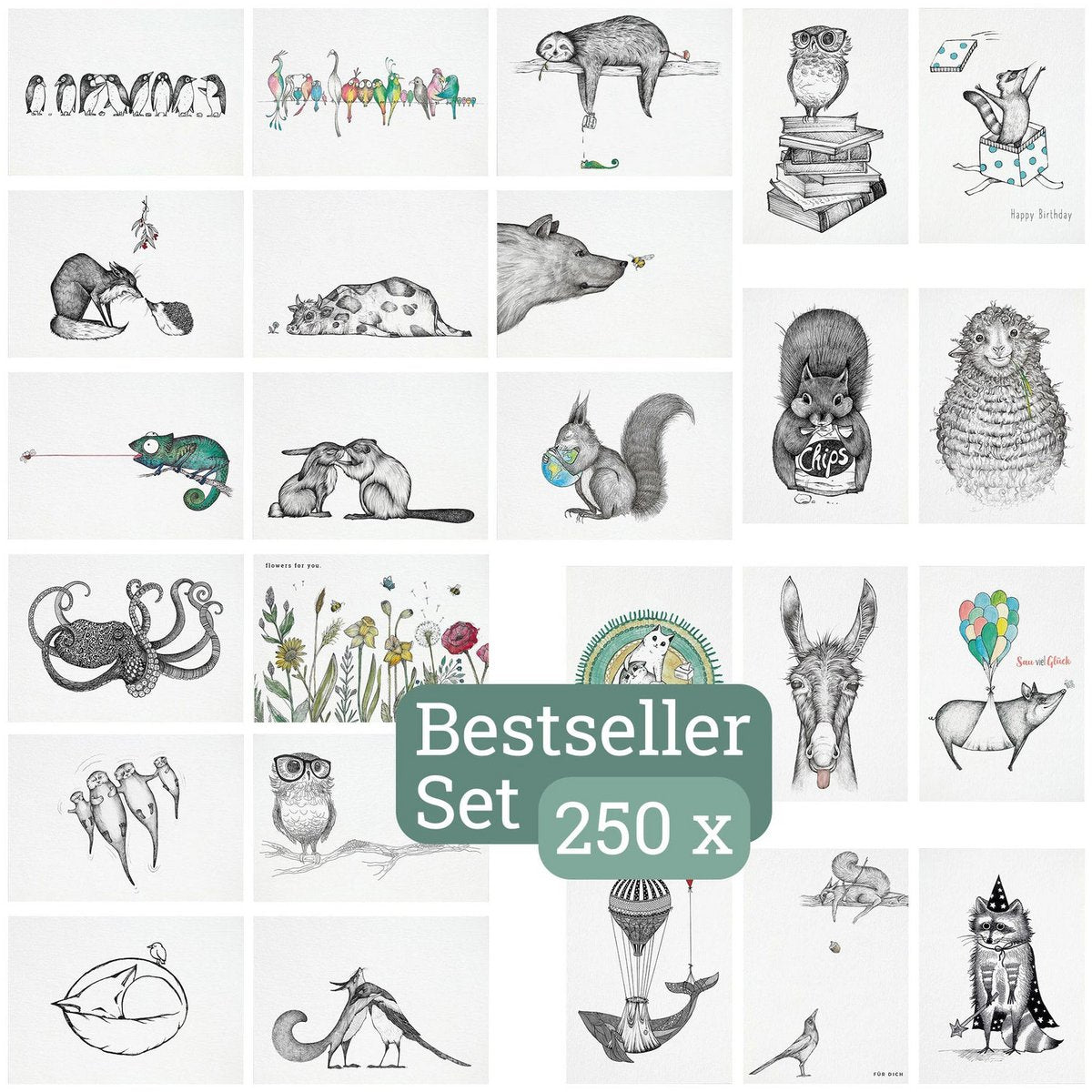 Postkarten – 250er-Set B2B – All Stars
