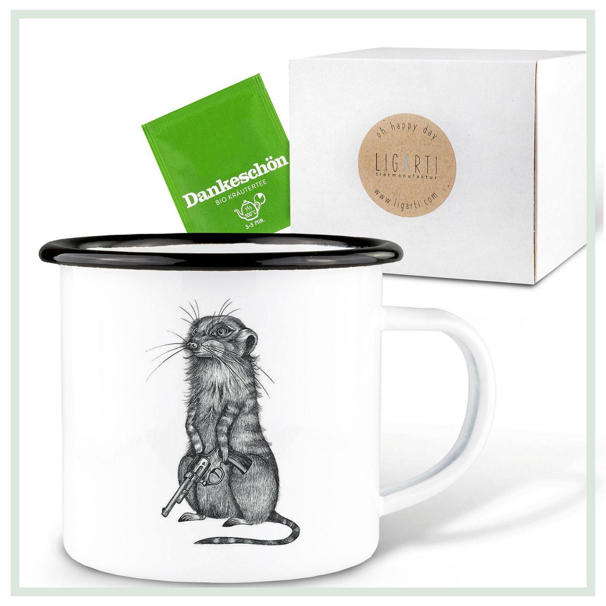 Emaille Tasse – Johnny Pistol