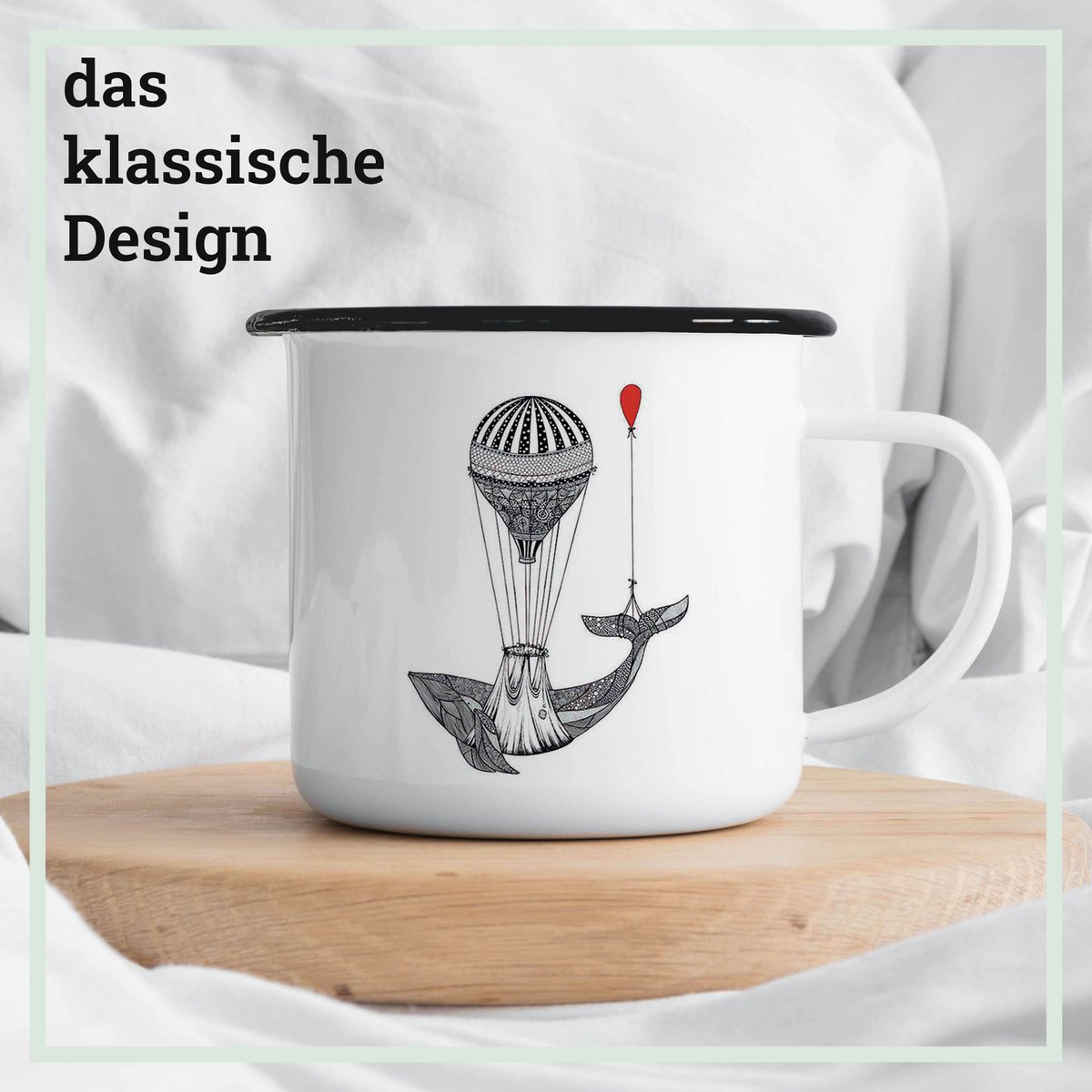 Emaille Tasse – Waltransport