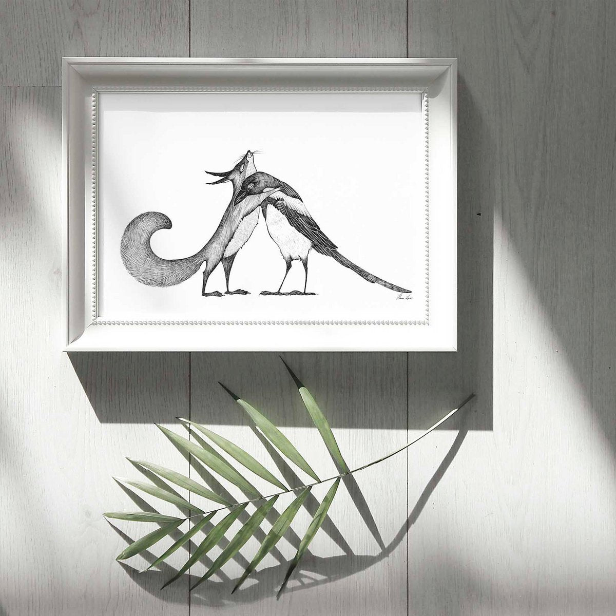 Kunstdruck - Eichhörnchen & Elster