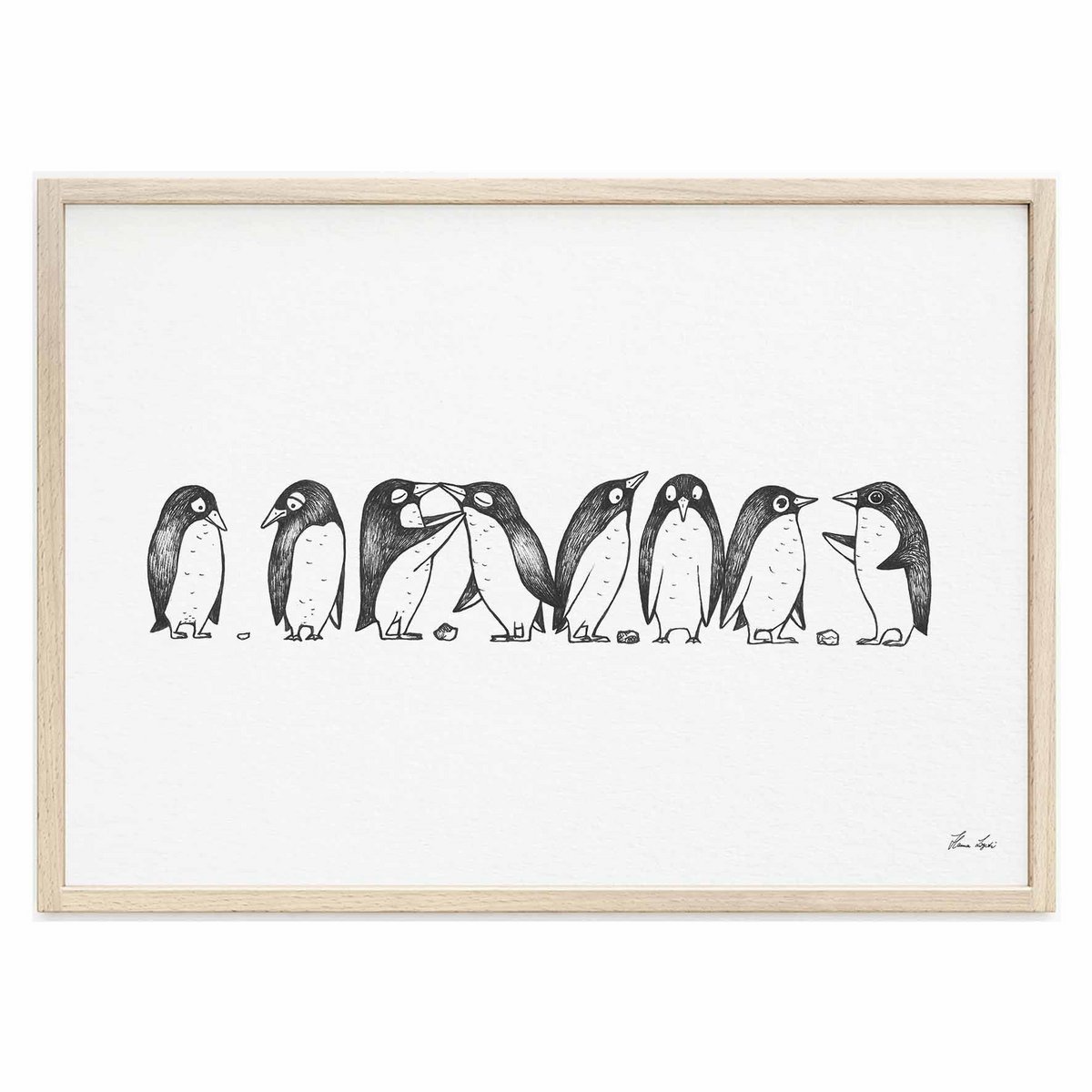 Kunstdruck - Pinguin Love Story