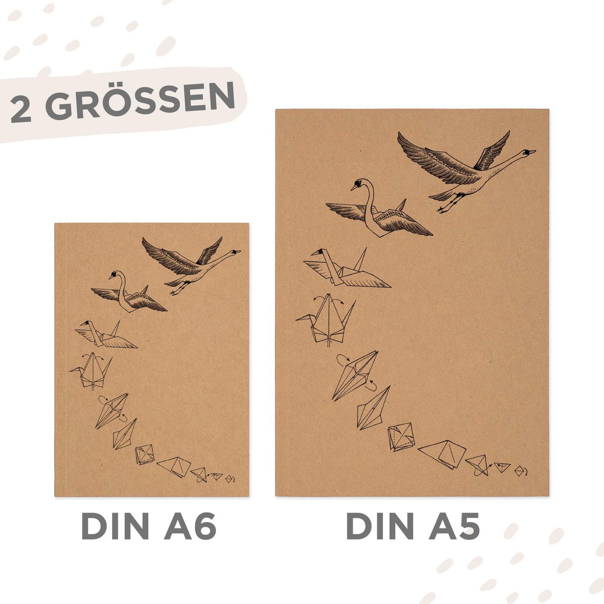 Notizbuch - Origami Schwan
