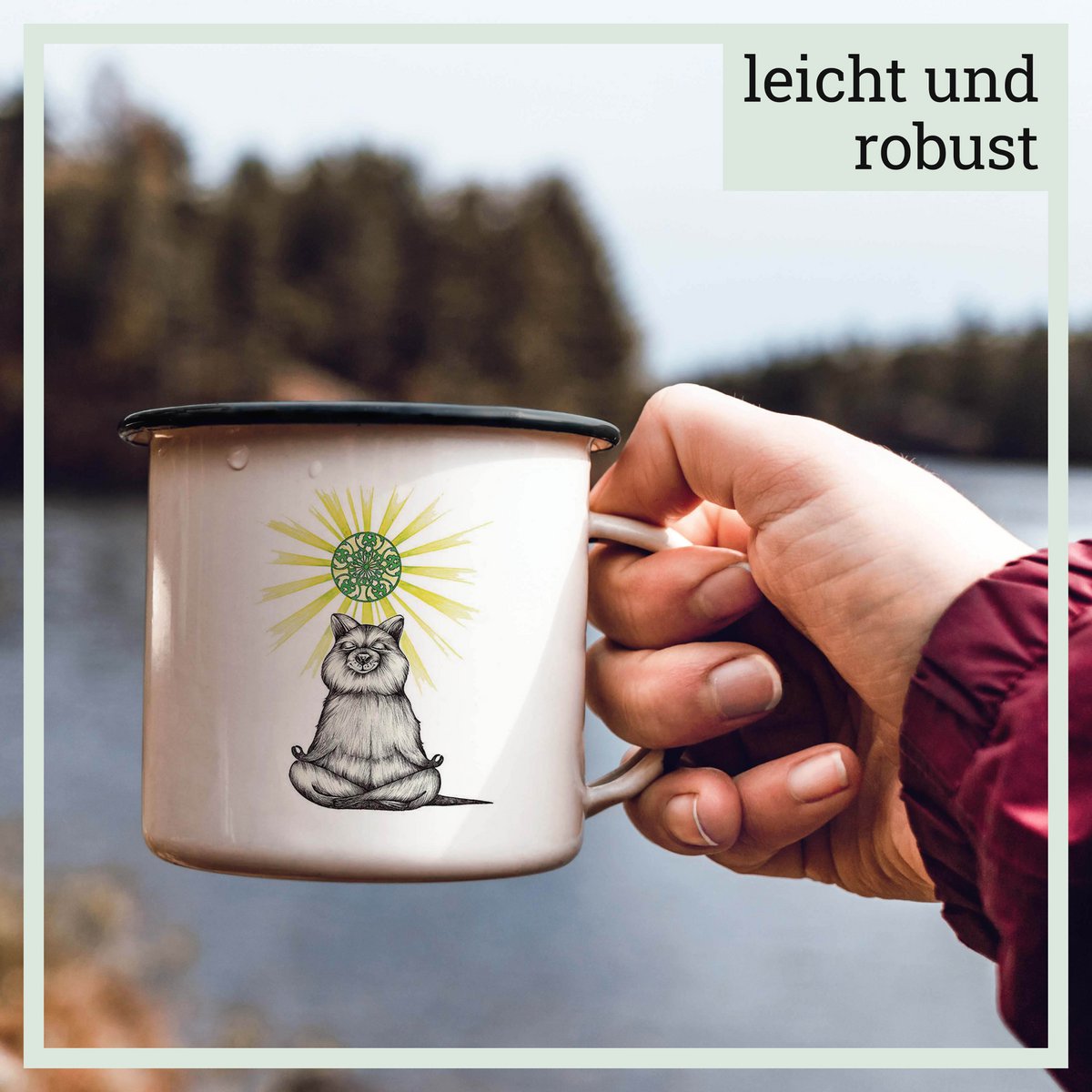 Emaille Tasse – Yogibär