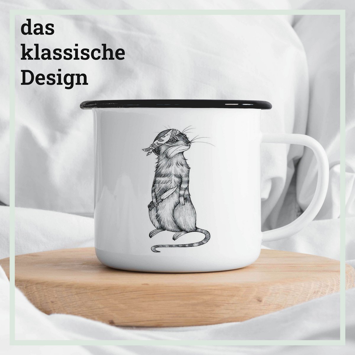 Emaille Tasse – Toni Knife