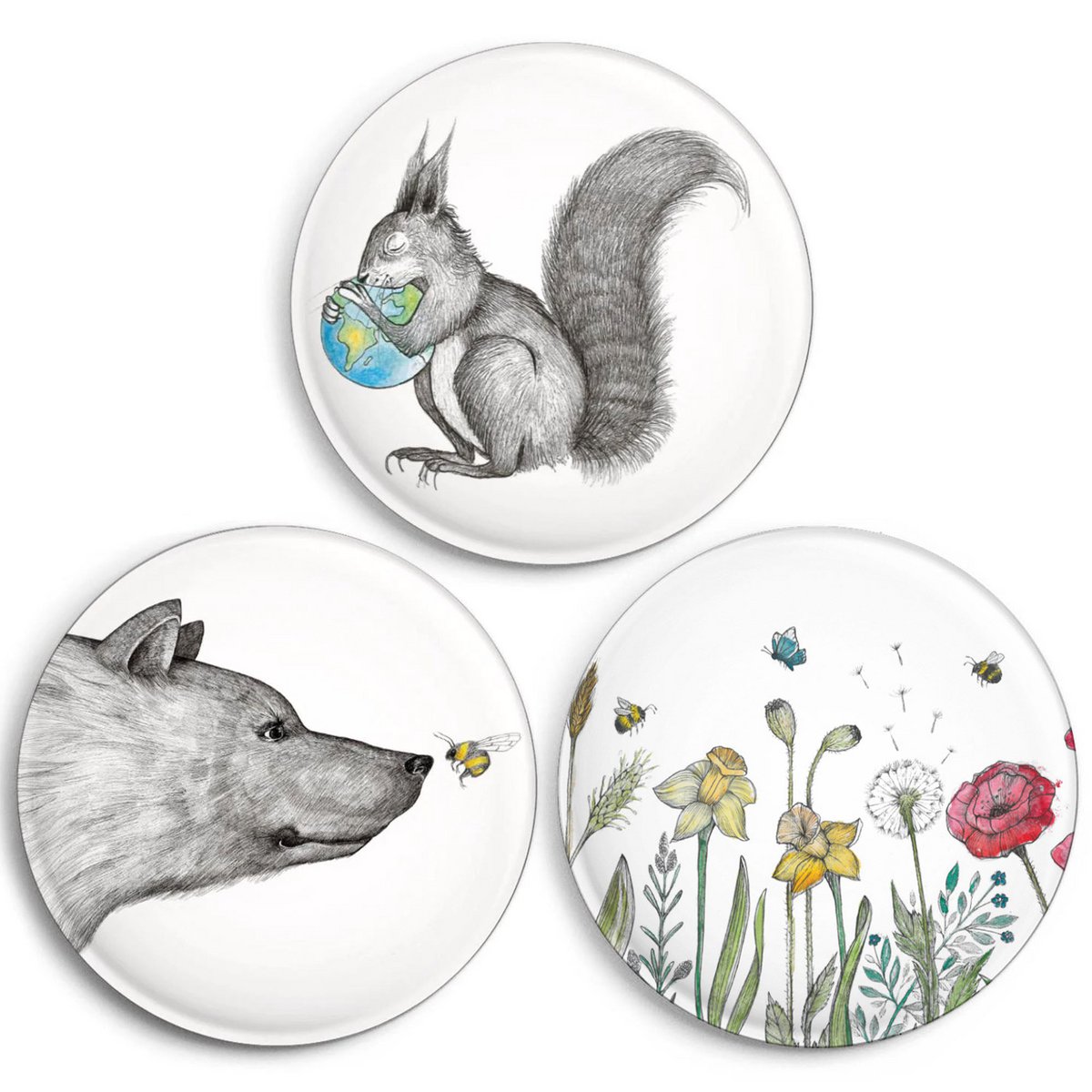 Magnet 3er-Set – Natur Pur