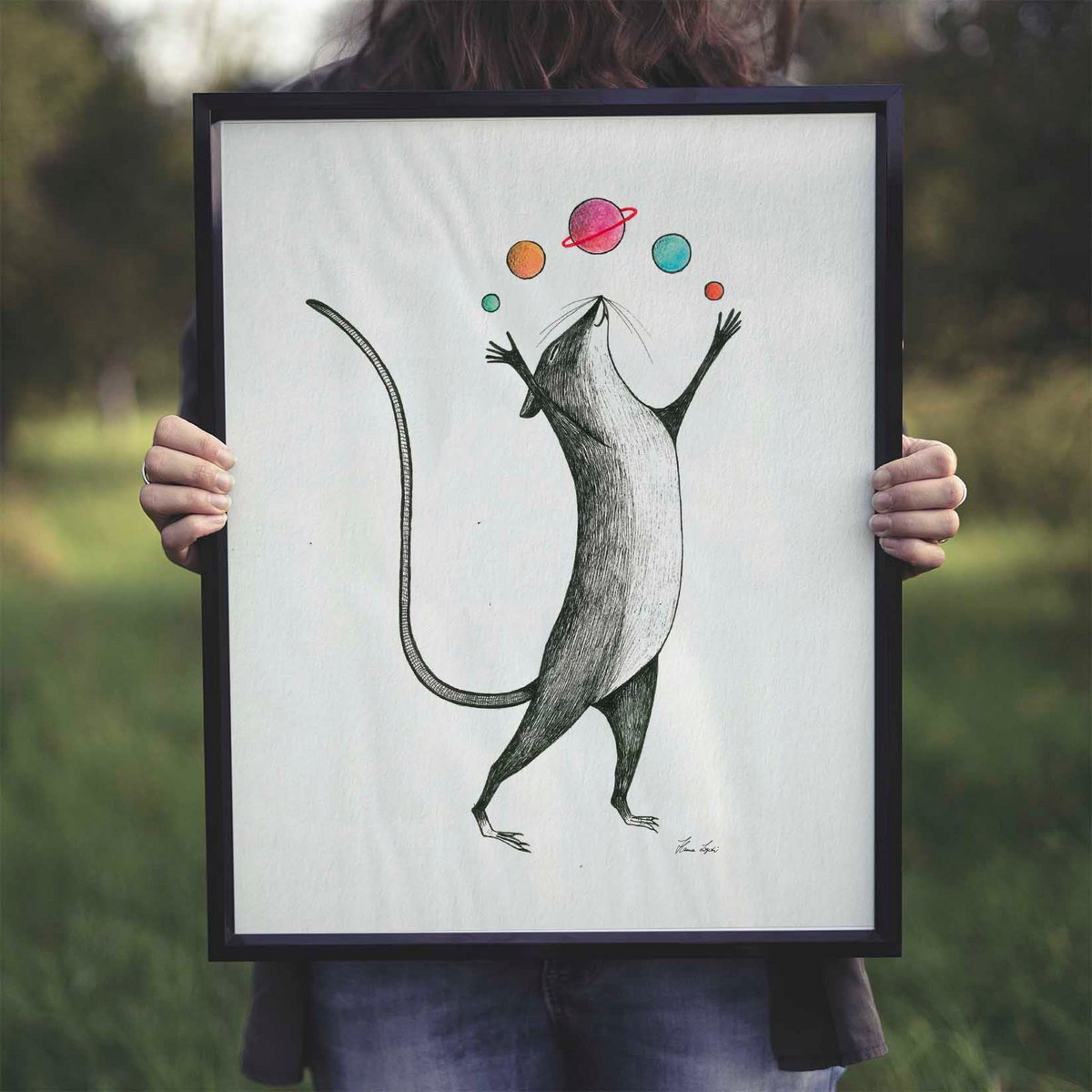 Kunstdruck - Planetenmaus