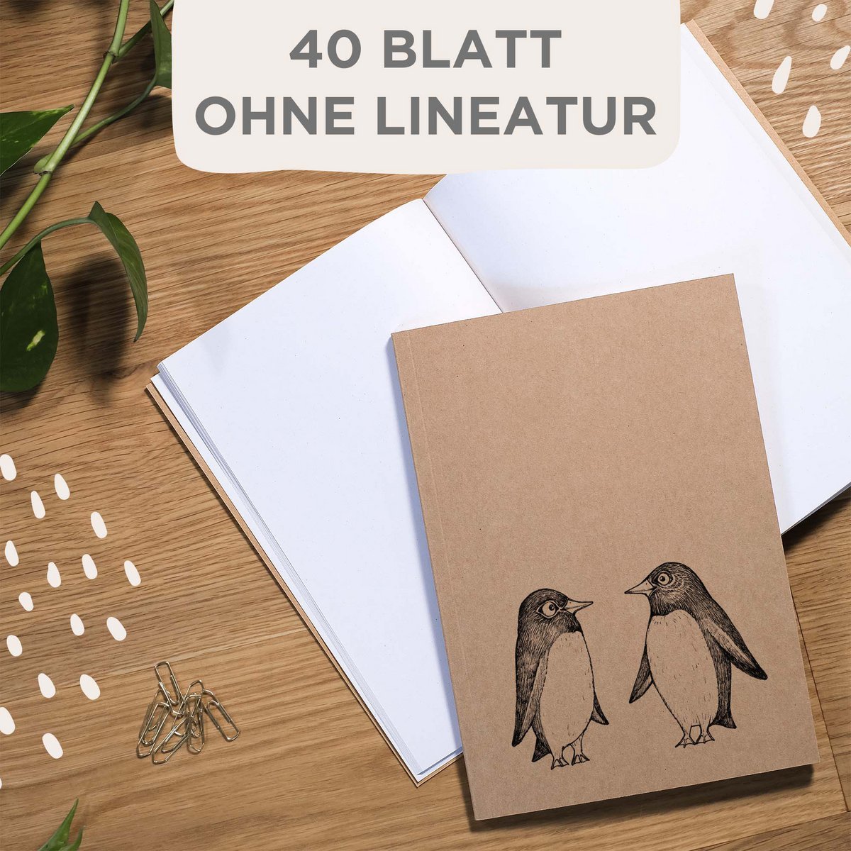 Notizbuch - Pinguin Love Story