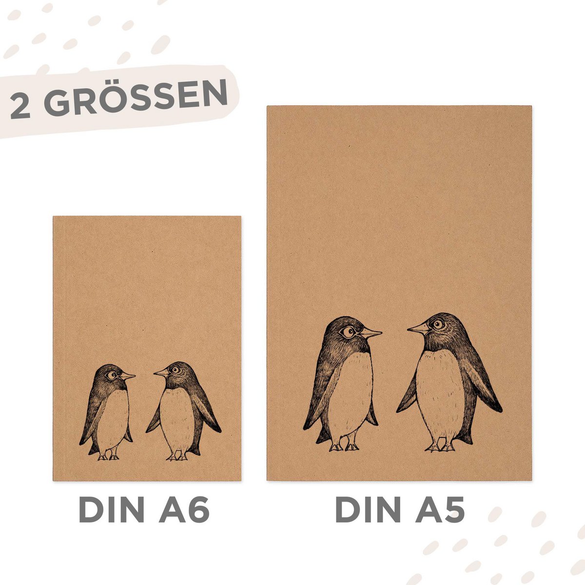 Notizbuch - Pinguin Love Story