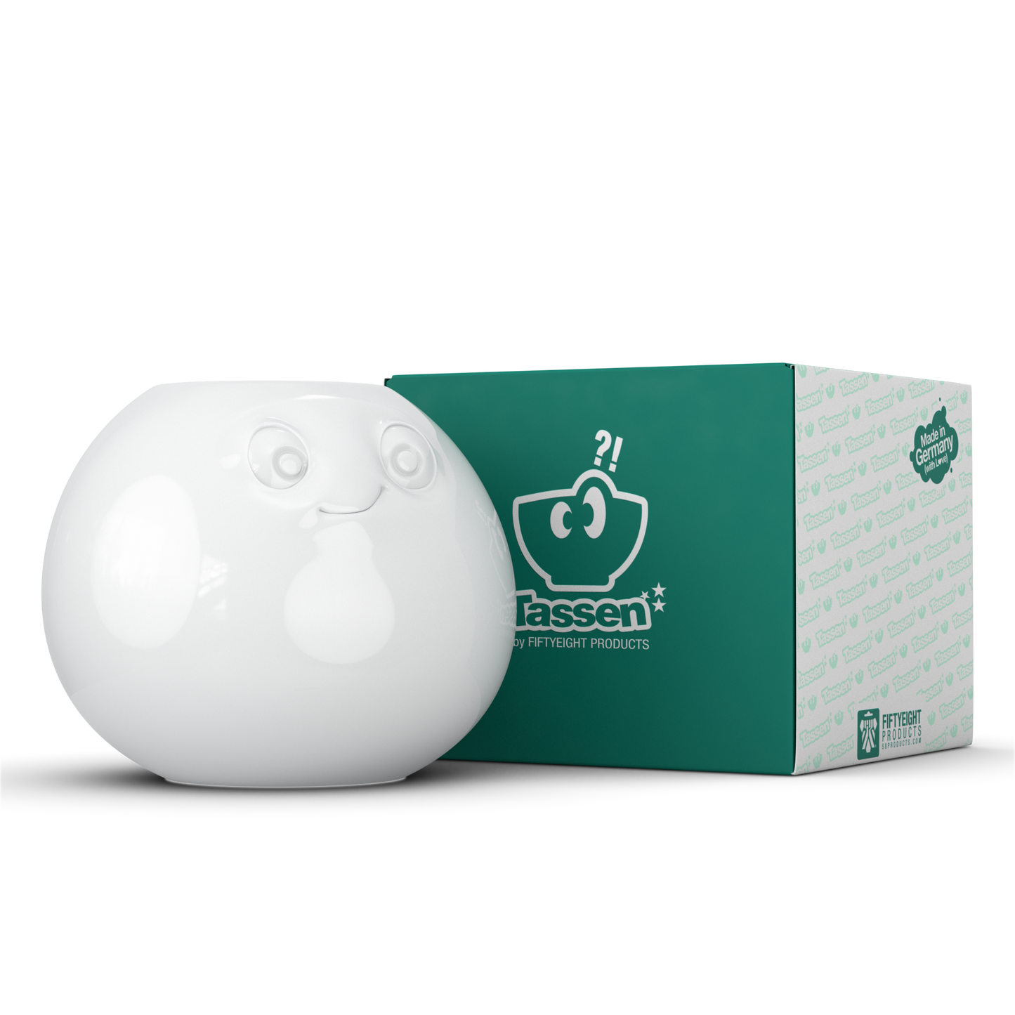 Vase - amüsiert (rund) weiß