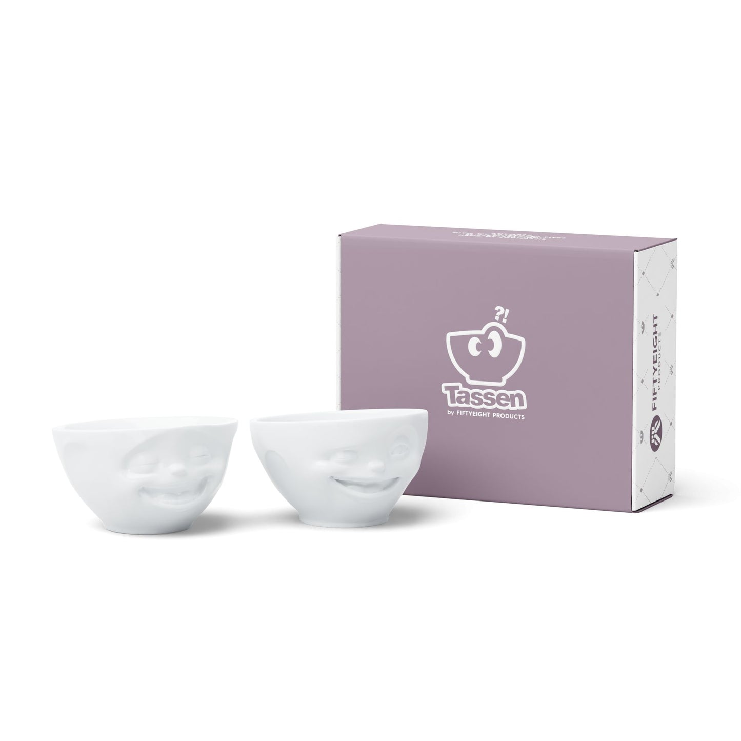 Schälchen Set “Lachend&Zwinkernd” weiß , 200ml