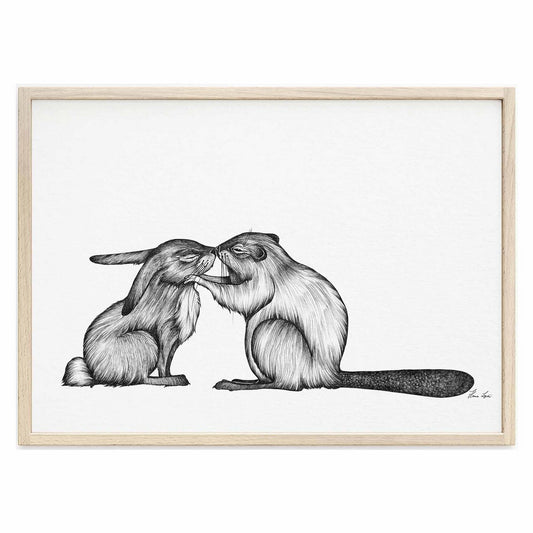 Kunstdruck - Kaninchen & Biber
