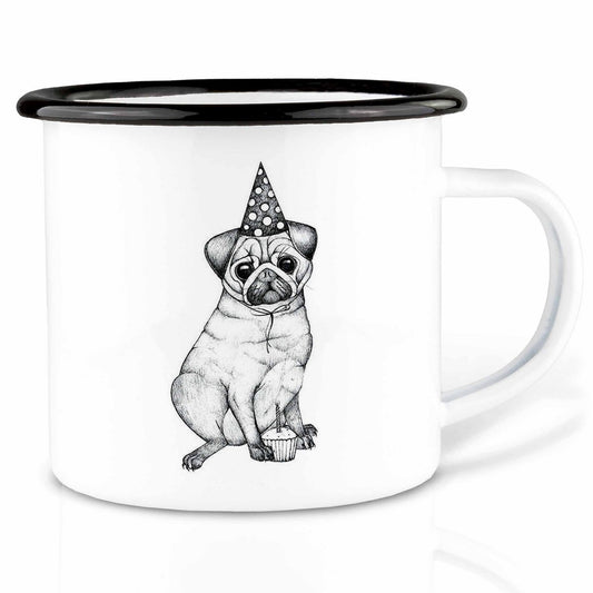 Emaille Tasse – Mops