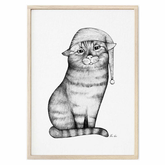 Kunstdruck - Gute Nacht Katze