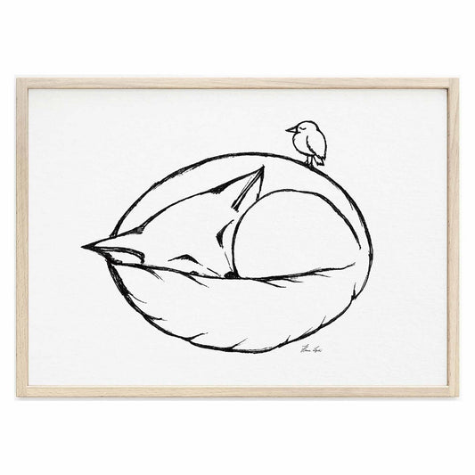 Kunstdruck - Schlafender Fuchs