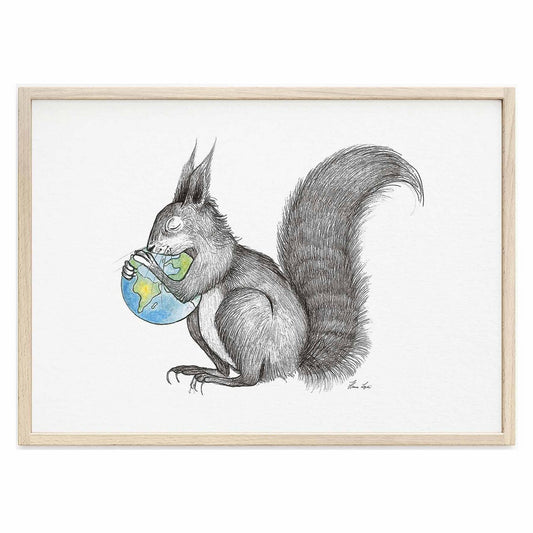 Kunstdruck - Eichhörnchen Welt