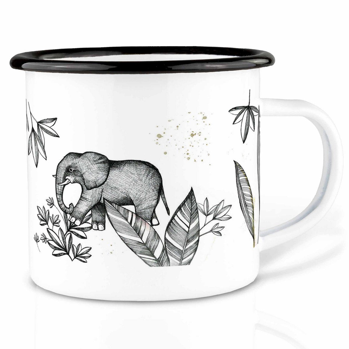 Emaille Tasse – Elefanten