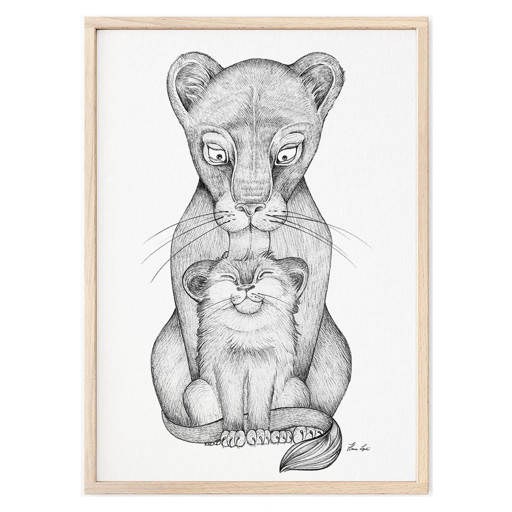 Kunstdruck - Löwenmutter