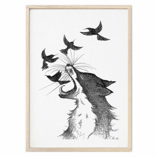 Kunstdruck - Fuchs & Vögel