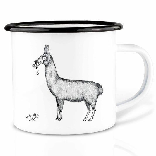 Emaille Tasse – Lama
