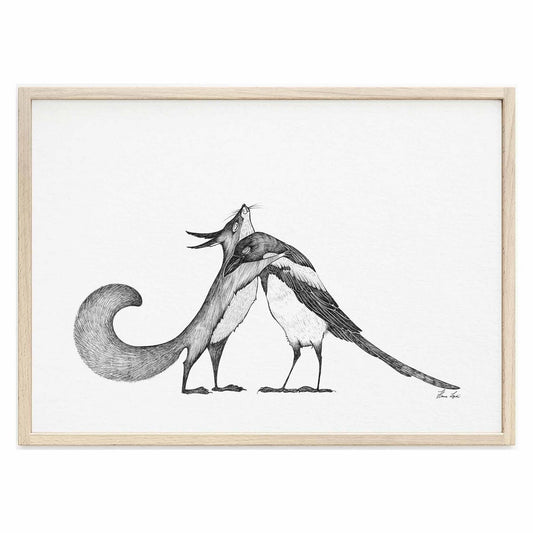 Kunstdruck - Eichhörnchen & Elster