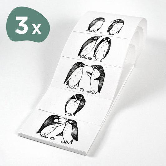 Notizblock – Pinguin Love Story Quintett – 3er-Set