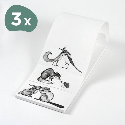 Notizblock – Kuscheltiere Trio – 3er-Set