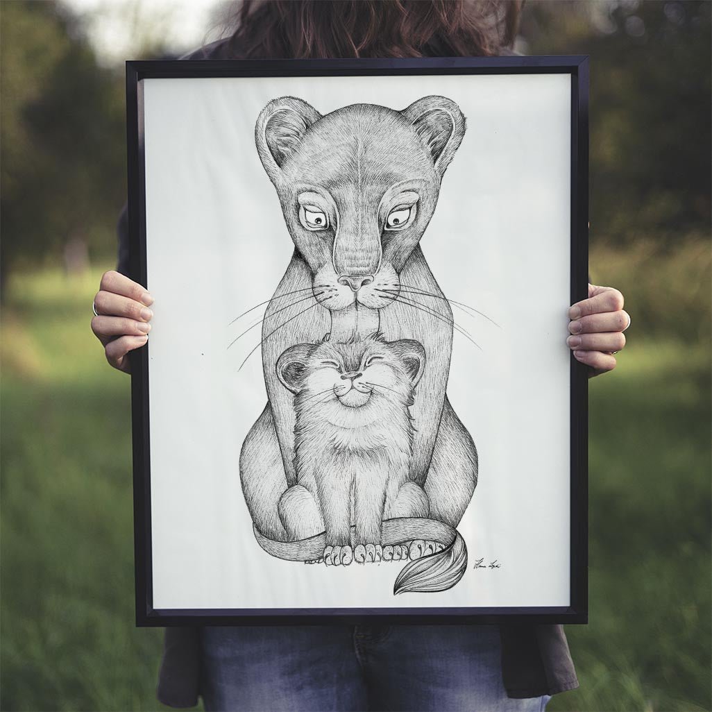 Kunstdruck - Löwenmutter