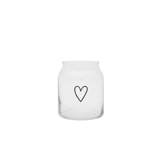 Vase aus Glas klein Herz